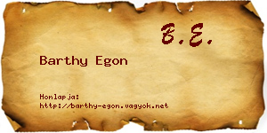 Barthy Egon névjegykártya